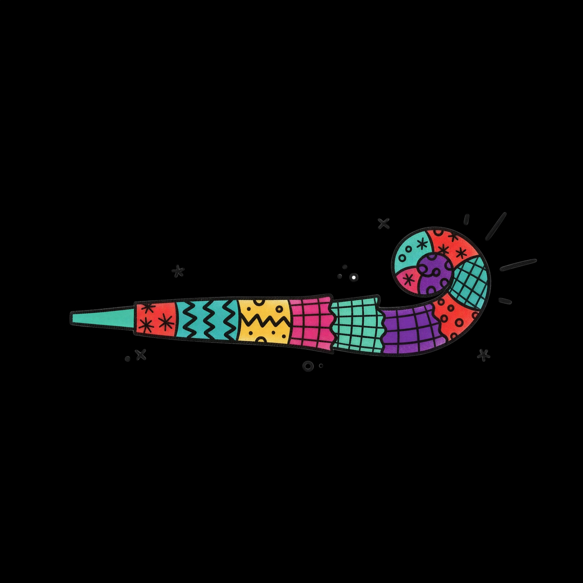 Unrolled Party Horn