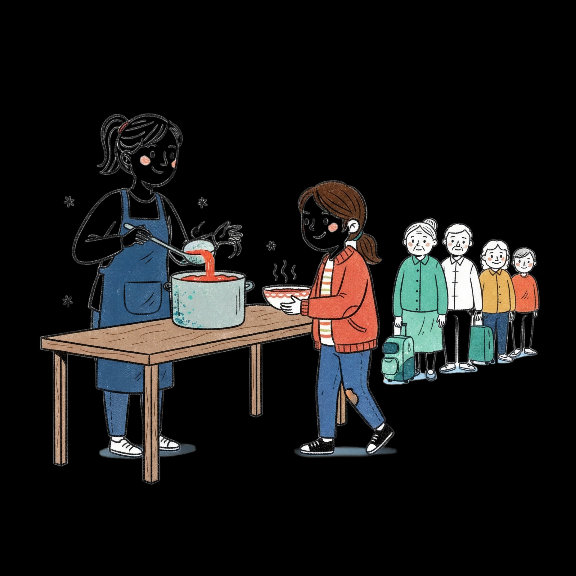 Serving Warm Meals