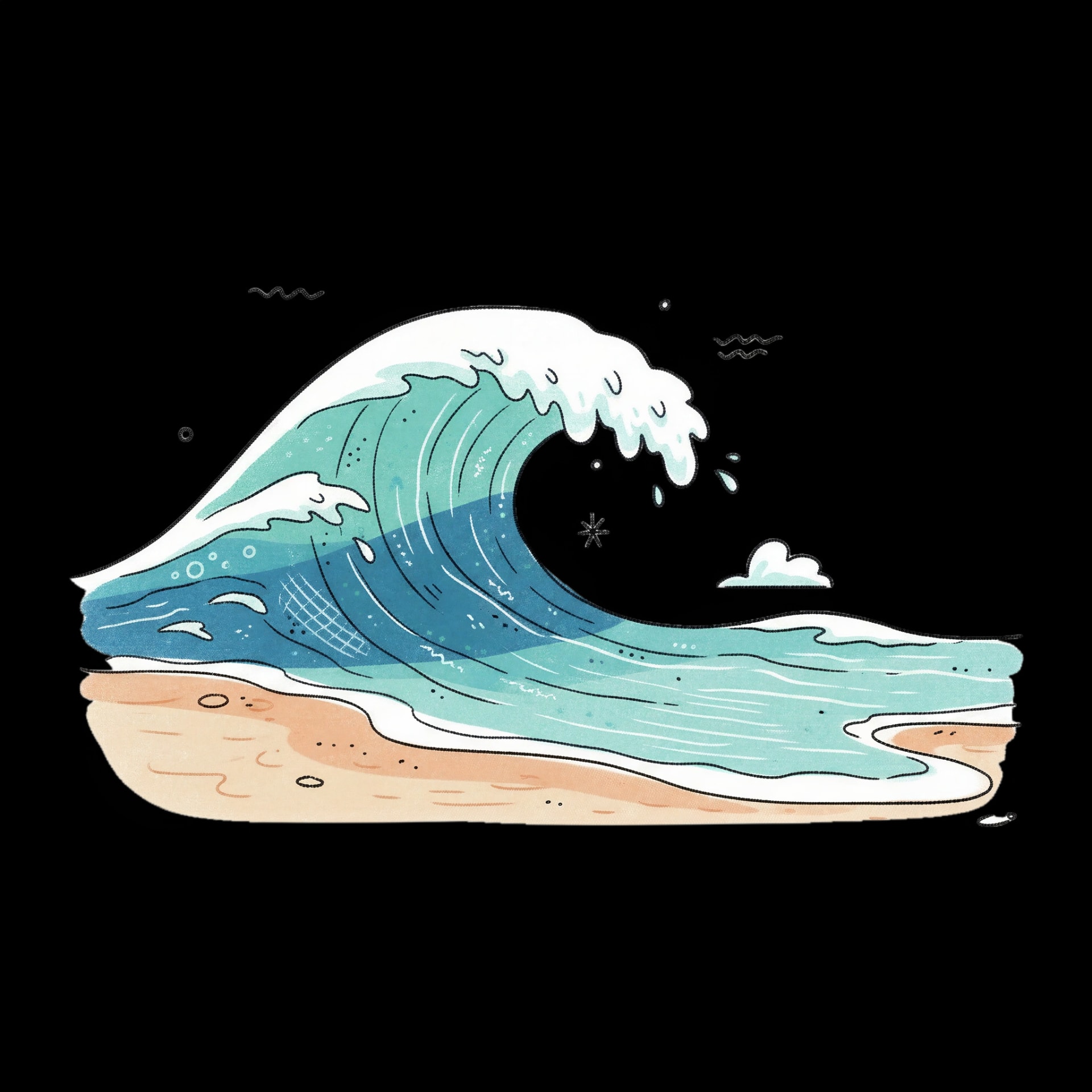 Serene Beach Wave