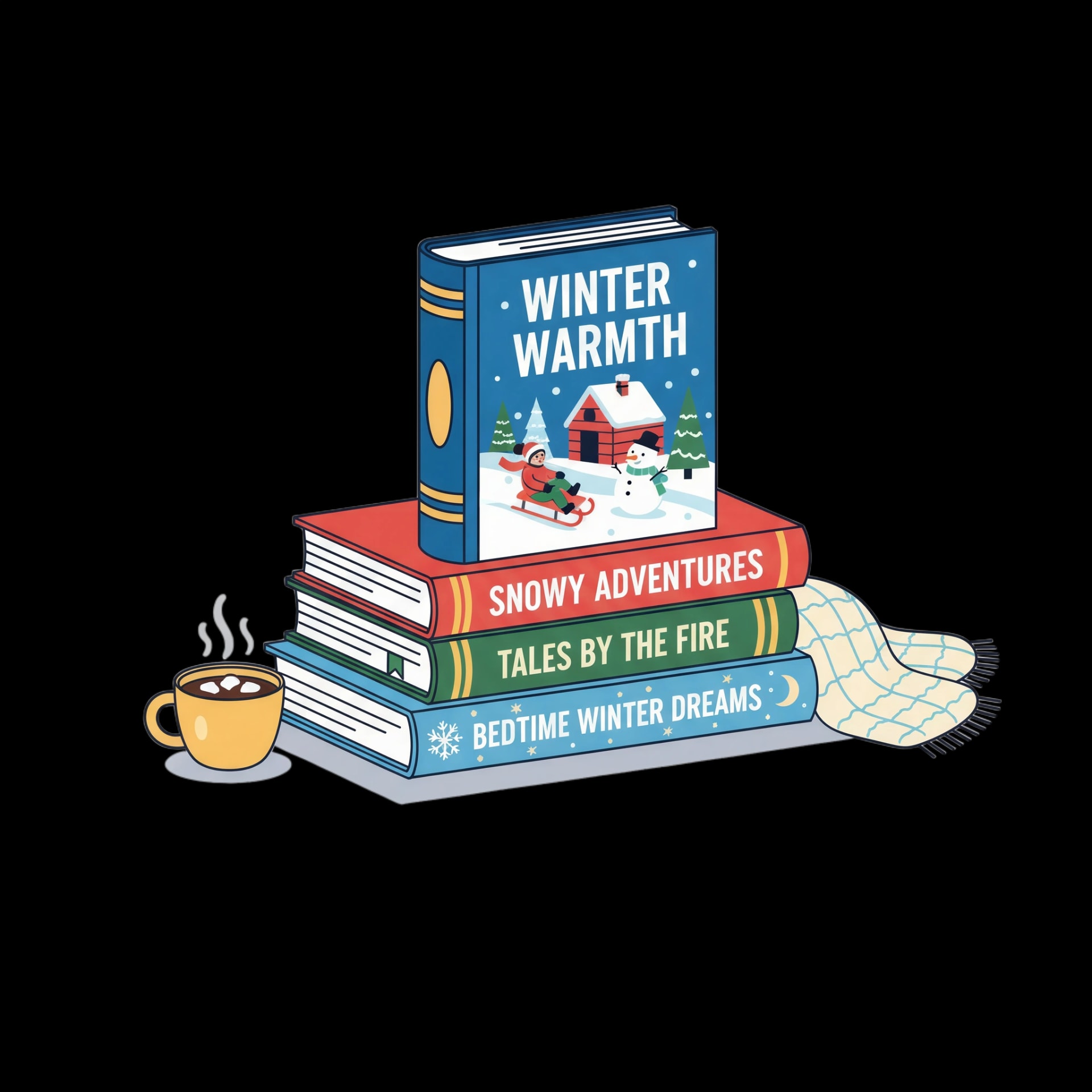 Winter Book Stack