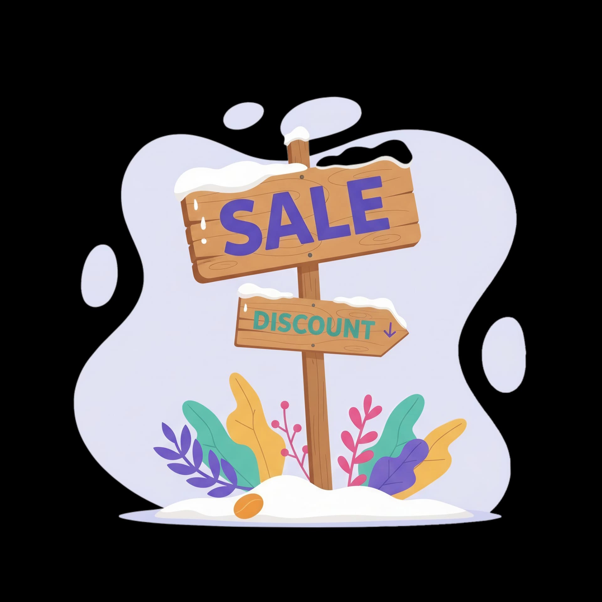 Snowy Sale Sign