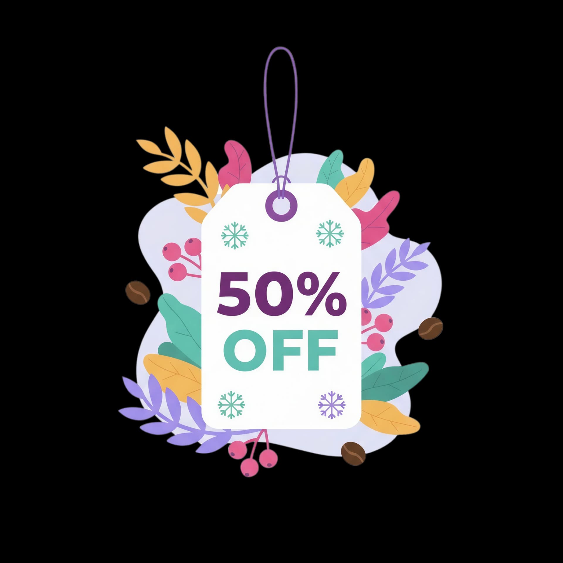 50% Off Snowflake Tag
