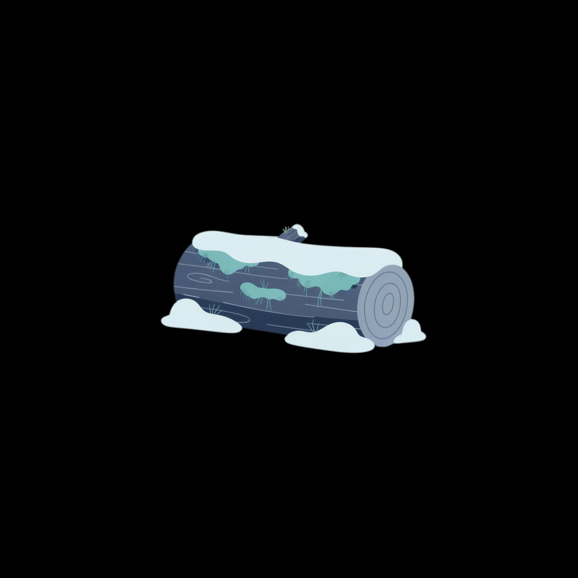 Mossy Log in Snow