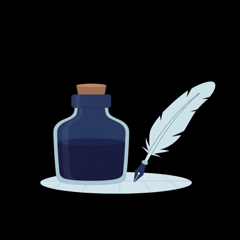 Ink Bottle and Pen