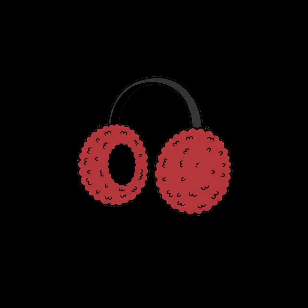 Fuzzy Red Earmuffs