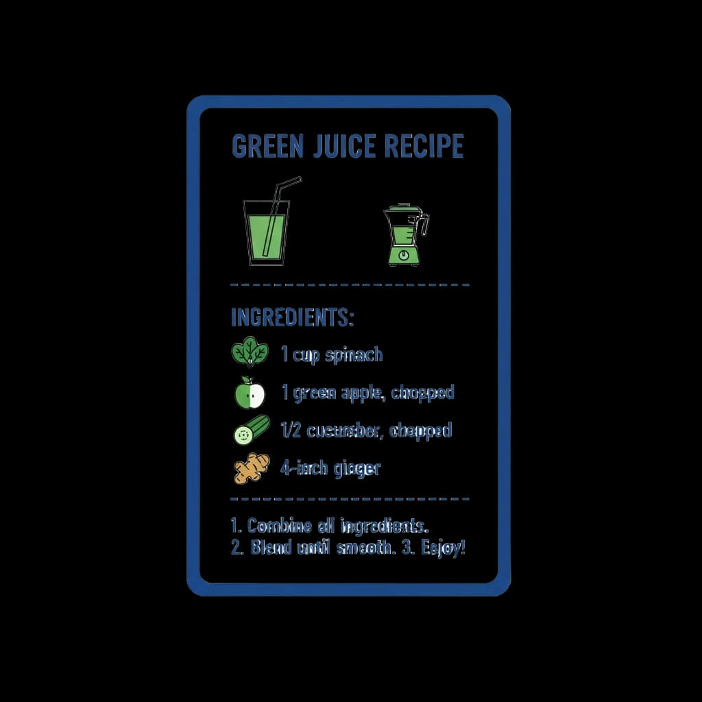 Green Juice Recipe Card