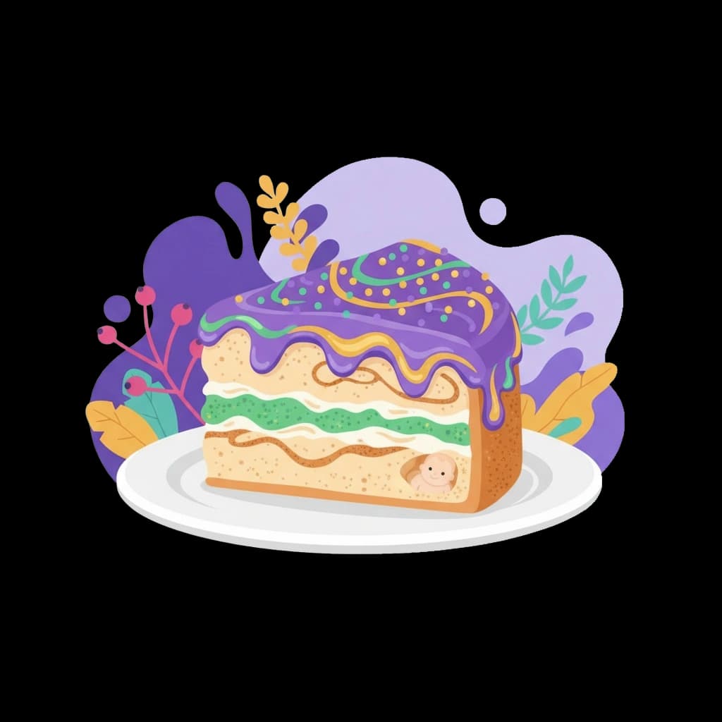 King Cake Slice