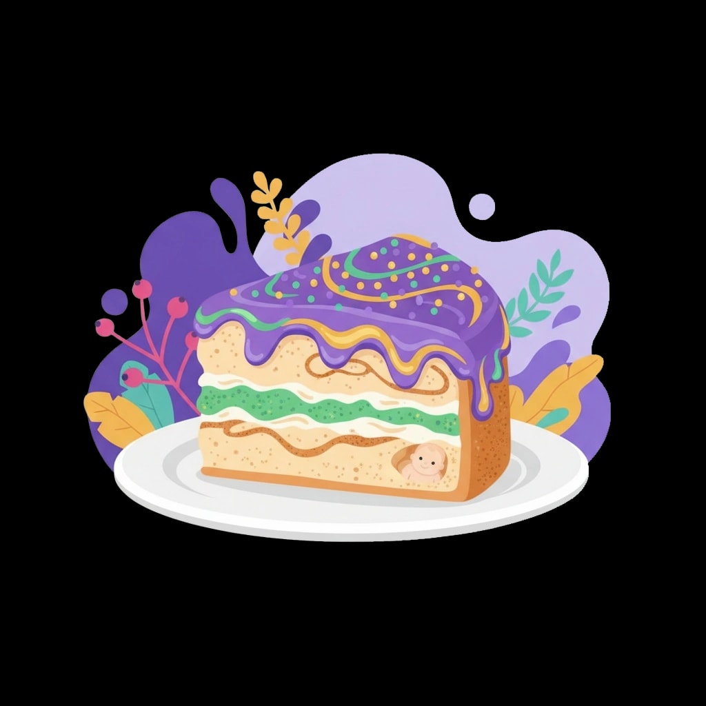 King Cake Slice