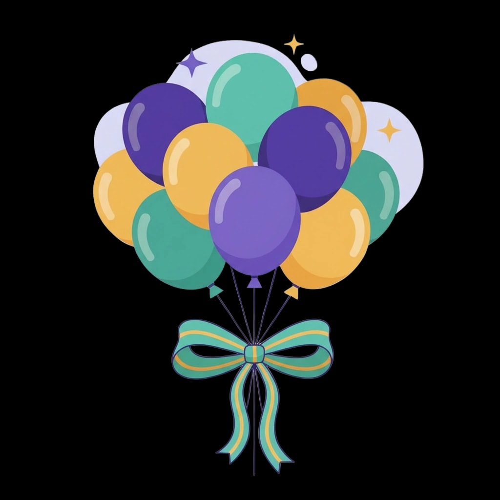 Mardi Gras Balloon Bouquet