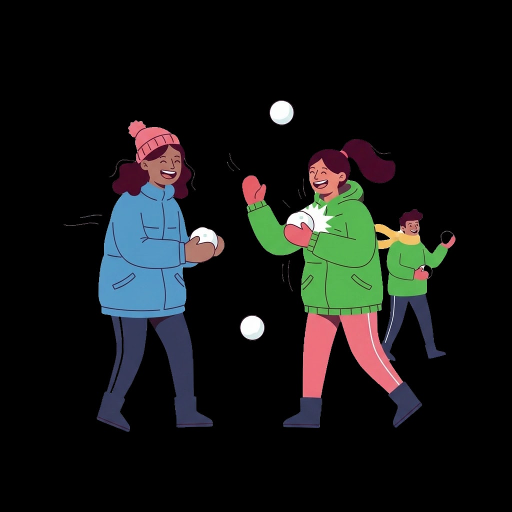 Playful Snowball Fight
