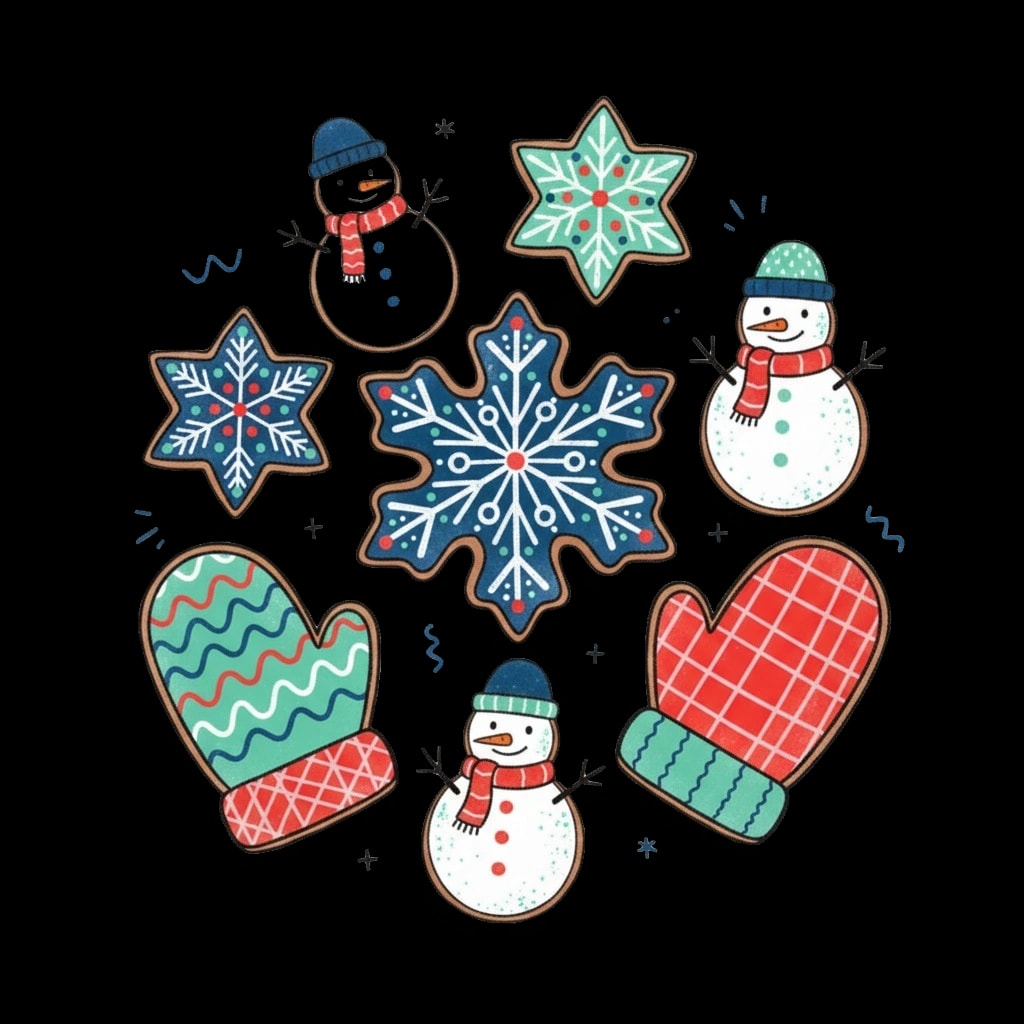 Decorated Snow Cookies